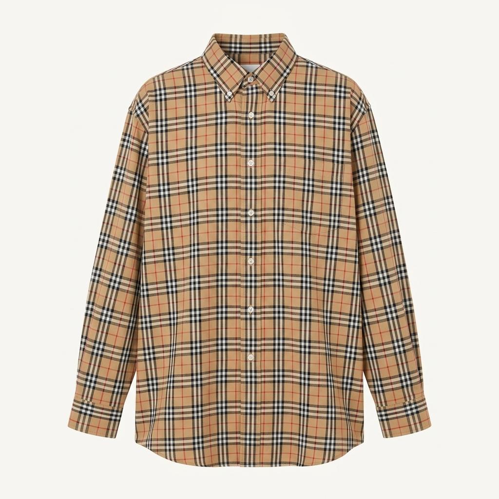 버버리 노바 체크 패턴 빈티지 코튼 셔츠 U1469 1