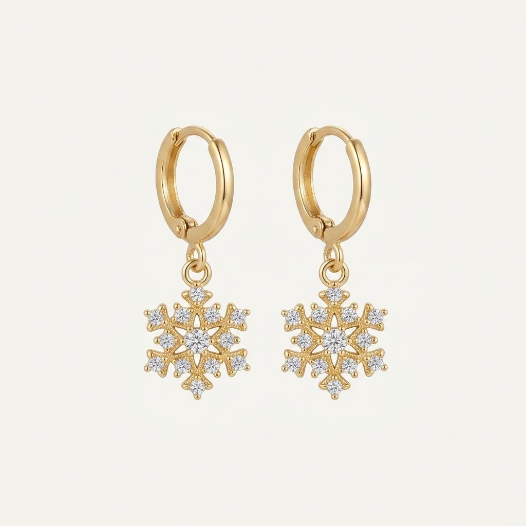 눈꽃 큐빅 드롭 링 귀걸이 1
