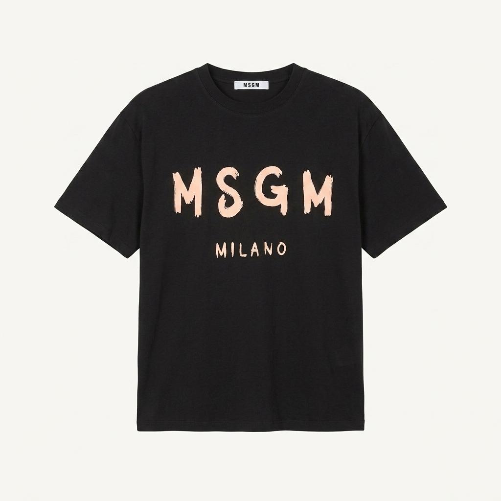 MSGM 밀라노 로고 브러시드 티셔츠 1