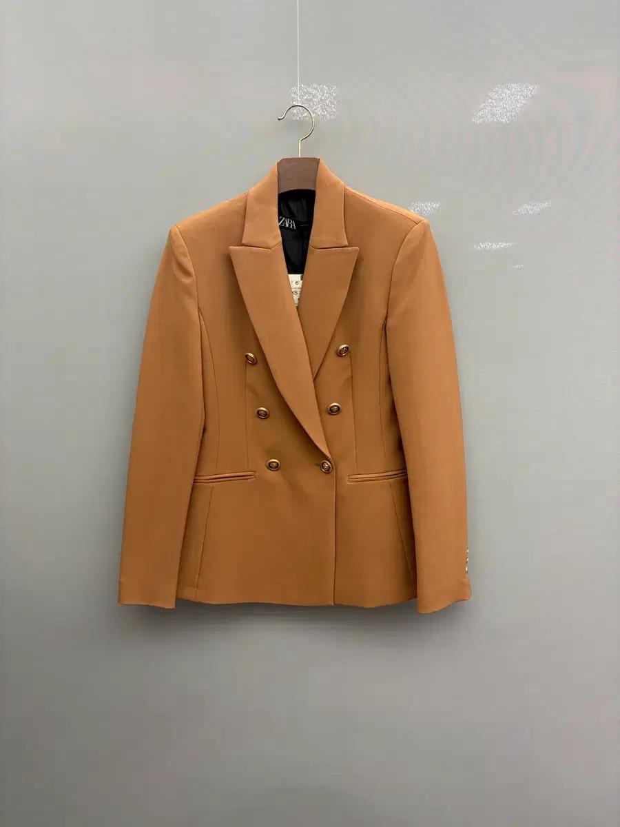 자라 더블 브레스트 블레이저 카멜 2