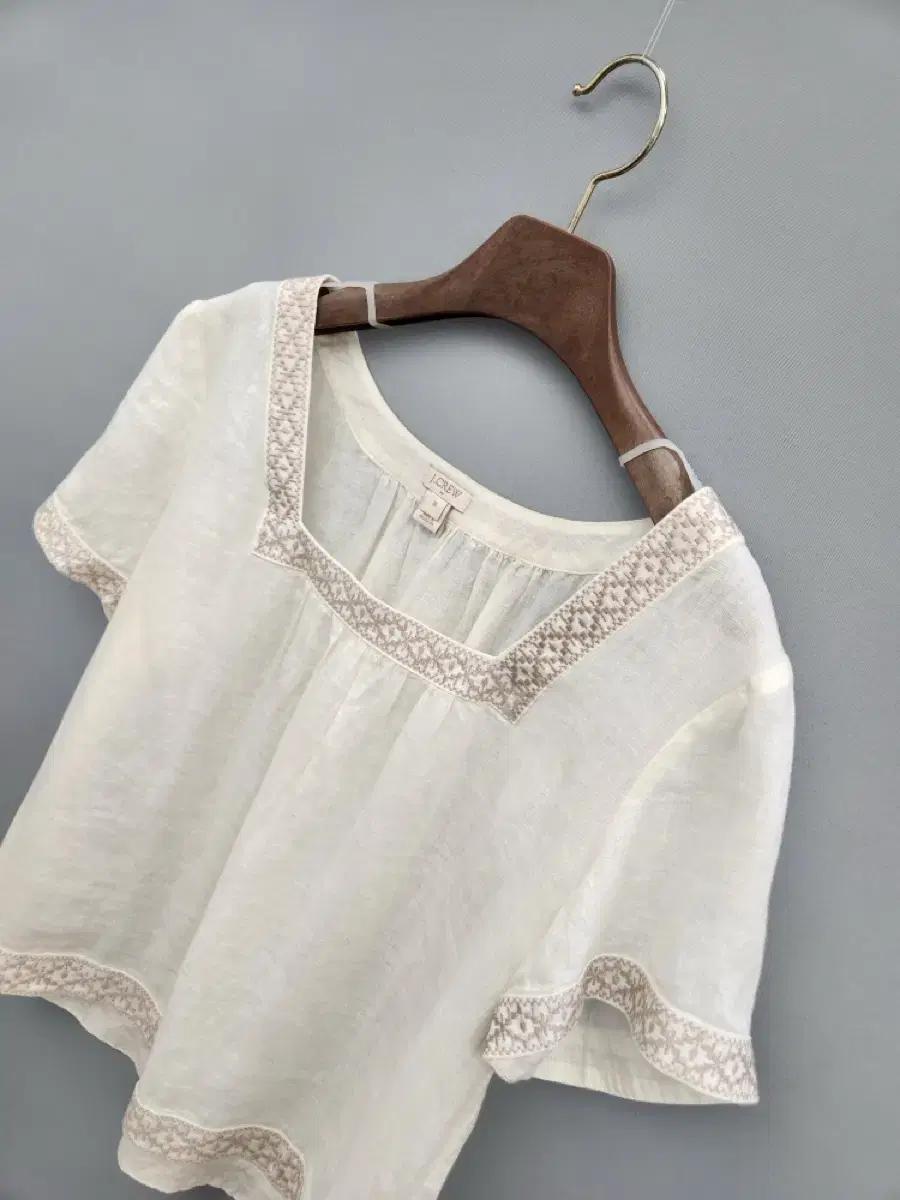 제이크루 J.CREW 아이보리색 반팔 블라우스 6