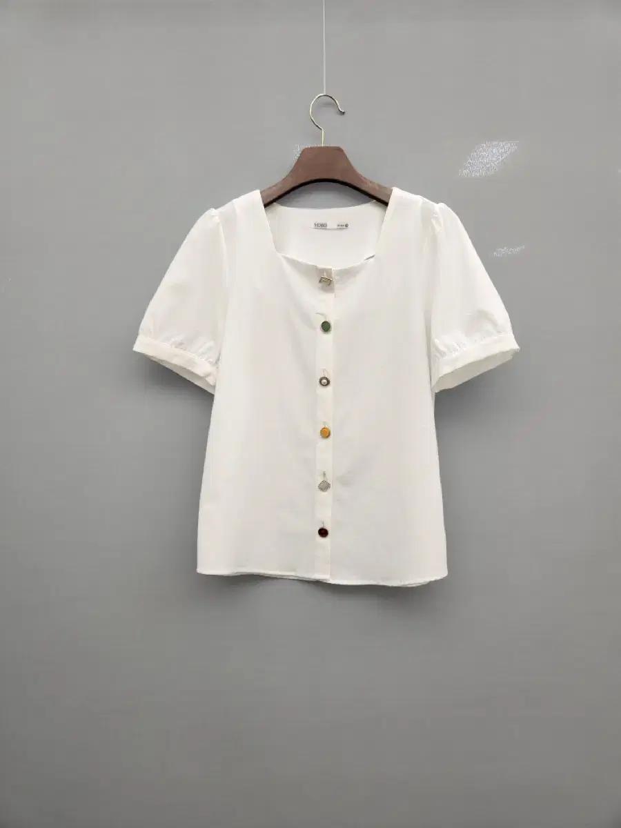 MIXXO 화이트 블라우스 퍼프 반팔 2
