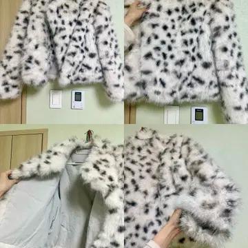 PEEP 달마시안 리버시블 폭스 퍼 봄버 자켓 코트 mist gray 10