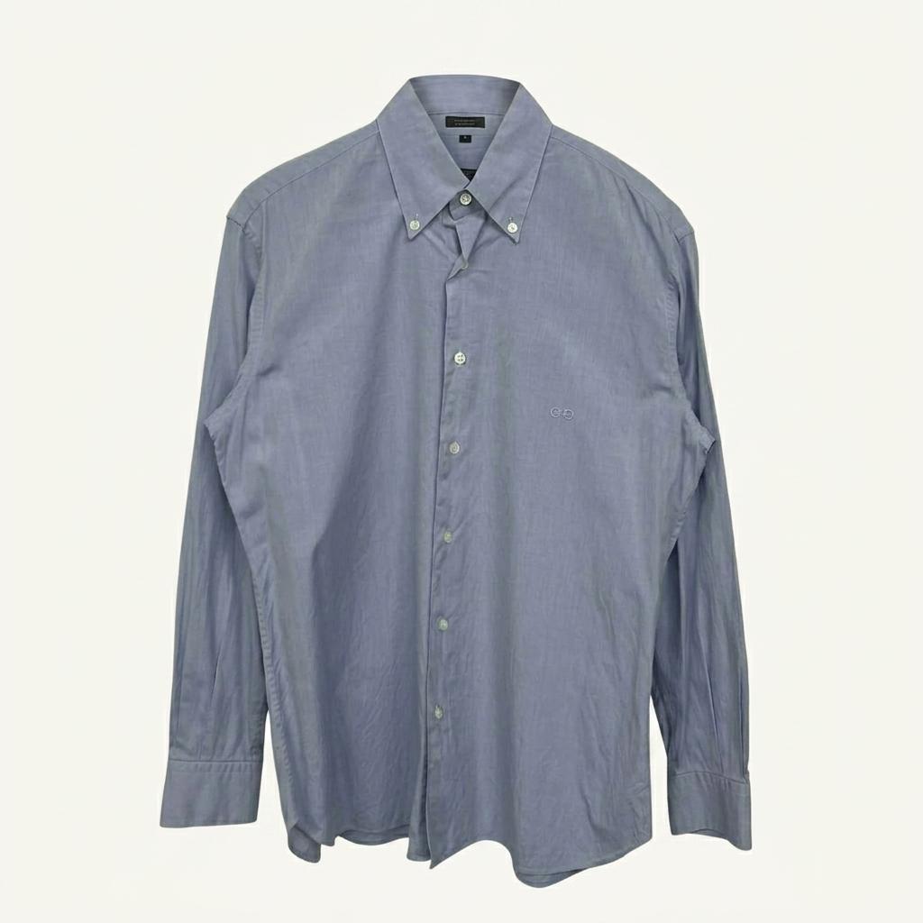[M] Salvatore Ferragamo button down shirt light 1