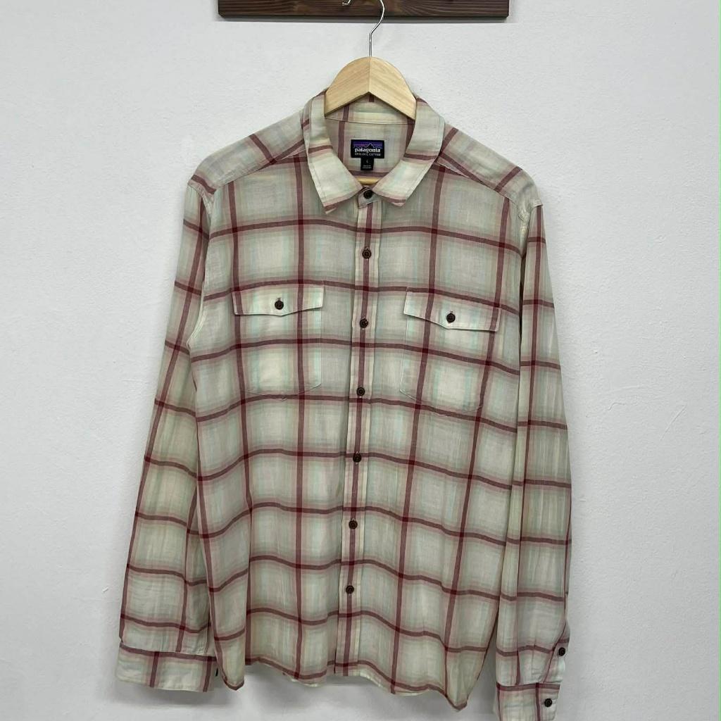 [L] Patagonia organic cotton plaid long sleeve 2