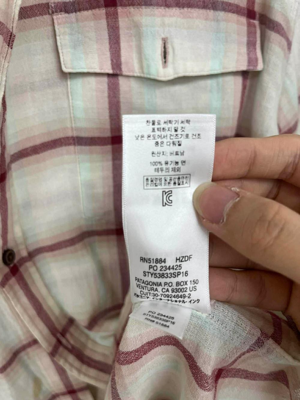 [L] Patagonia organic cotton plaid long sleeve 9