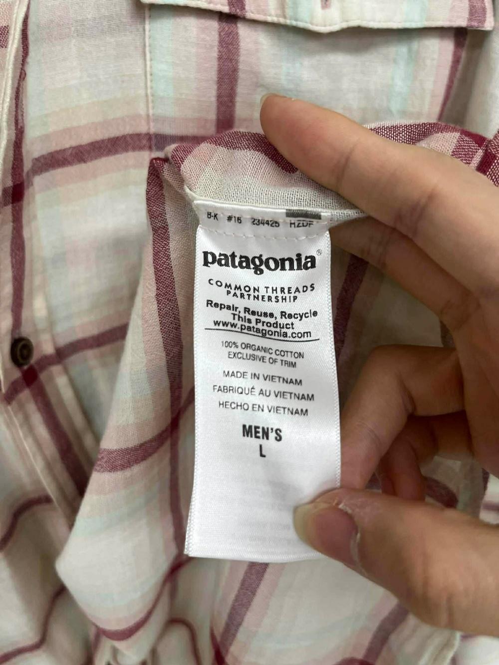 [L] Patagonia organic cotton plaid long sleeve 7