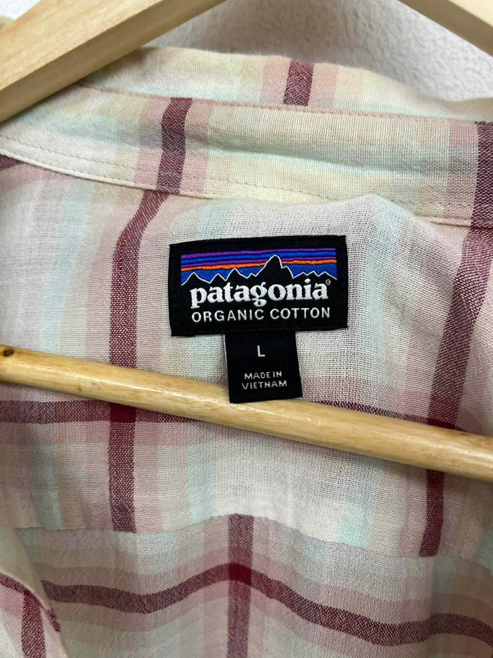 [L] Patagonia organic cotton plaid long sleeve 6