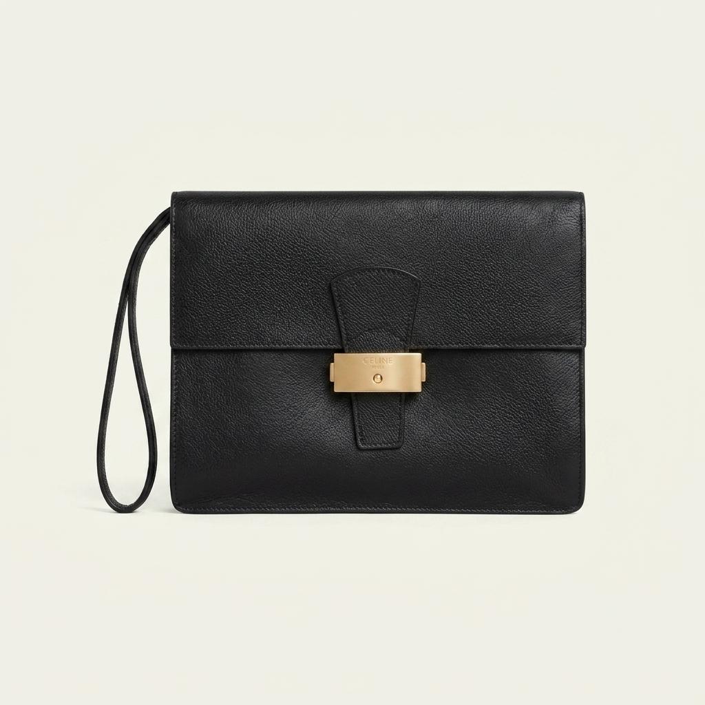 Celine Paris leather wristlet clutch bag