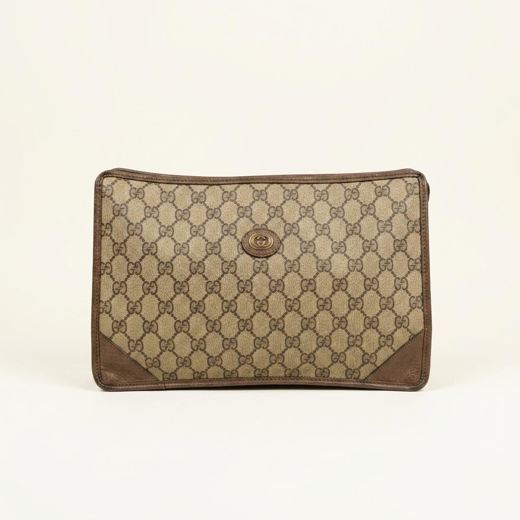 Gucci GG canvas vintage clutch bag 1