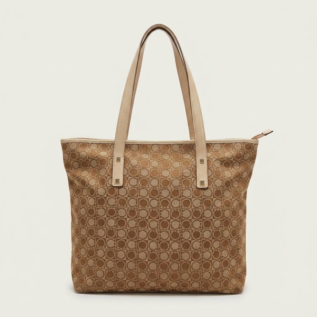 Salvatore Ferragamo Gancini jacquard tote bag 1