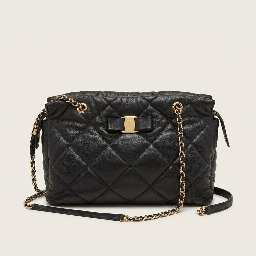 Salvatore Ferragamo Vara quilted lambskin chain 1