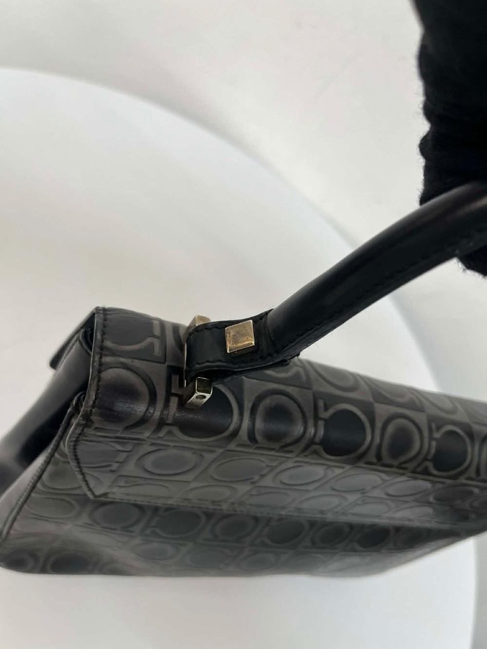 Salvatore Ferragamo embossed gancini leather top 10
