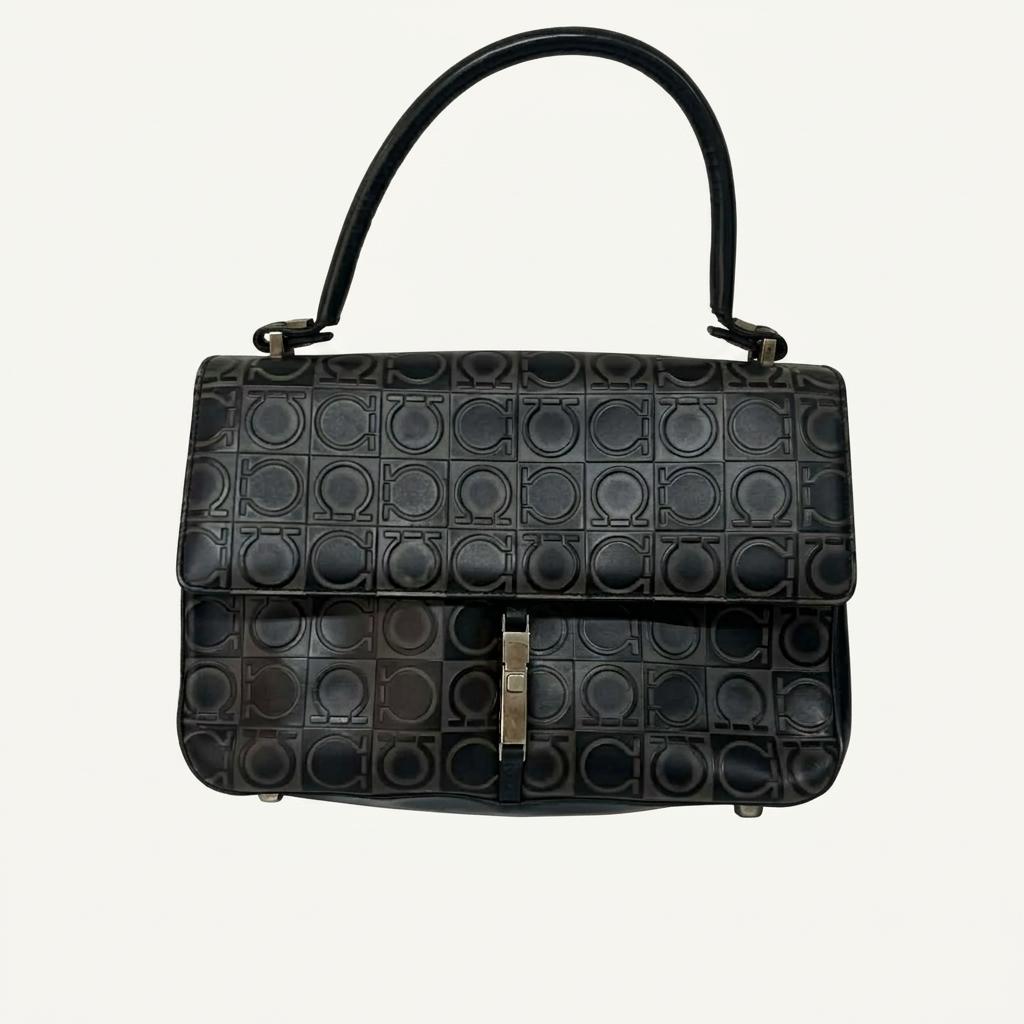 Salvatore Ferragamo embossed gancini leather top 1