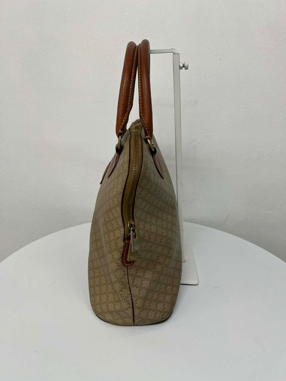 Celine macadam canvas leather handle boston bag 7