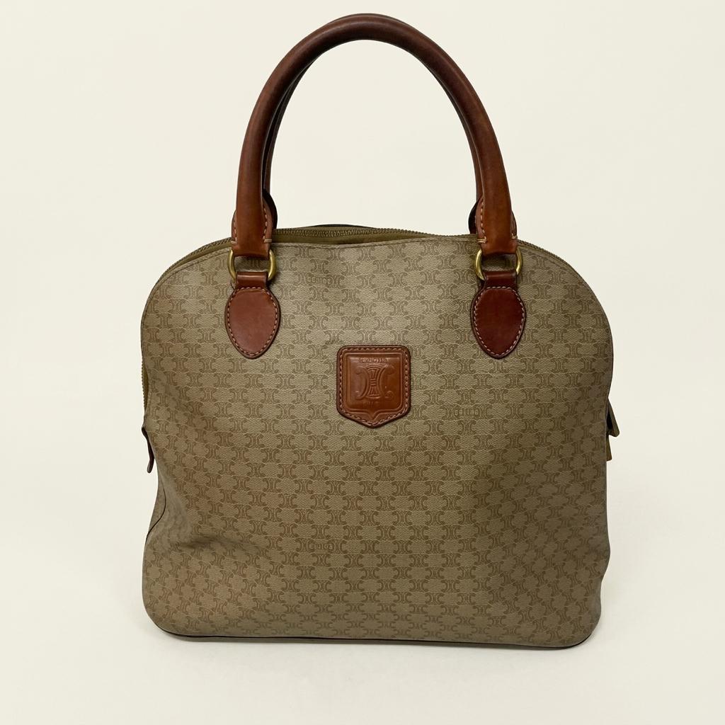 Celine macadam canvas leather handle boston bag 1