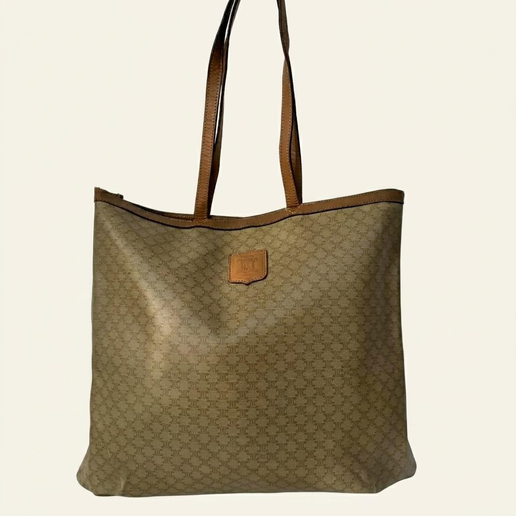Celine vintage macadam pattern tote bag 1