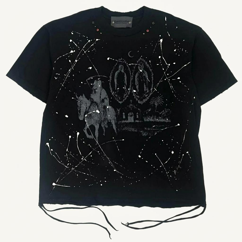 Gakihara graphic paint splatter t-shirt 1