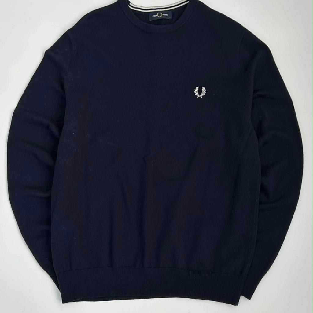 [L] Fred Perry merino wool crewneck knit 2
