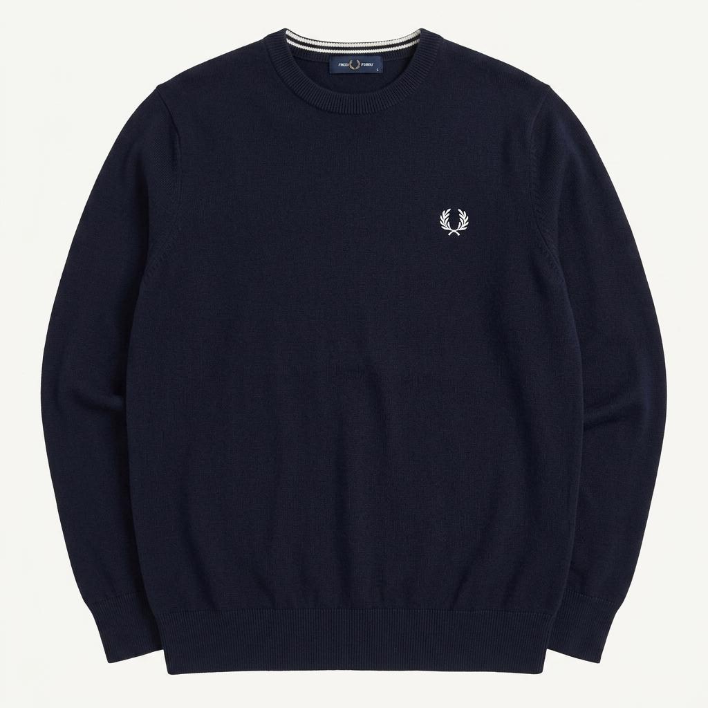 [L] Fred Perry merino wool crewneck knit 1