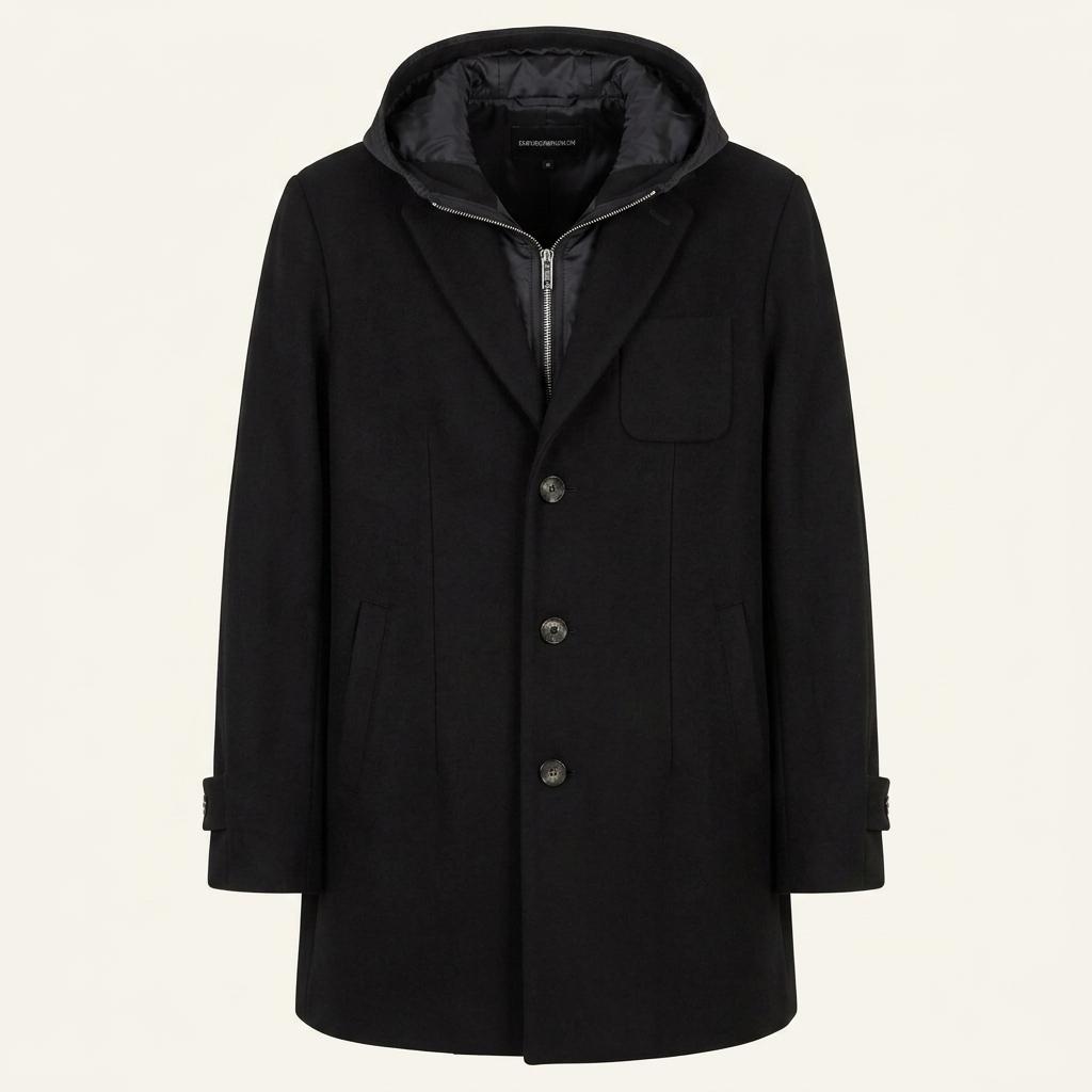 [50] Emporio Armani hooded layered coat 1