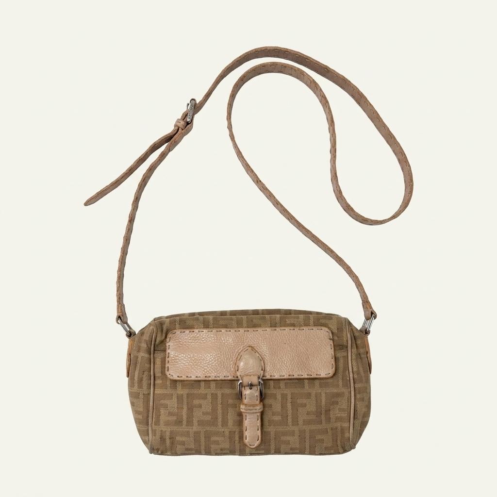 Fendi zucca canvas mini shoulder bag 1