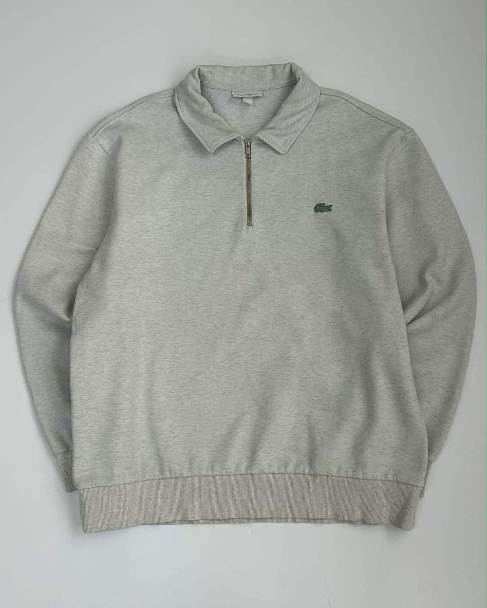 [5] Lacoste half zip collar sweatshirt light grey 2