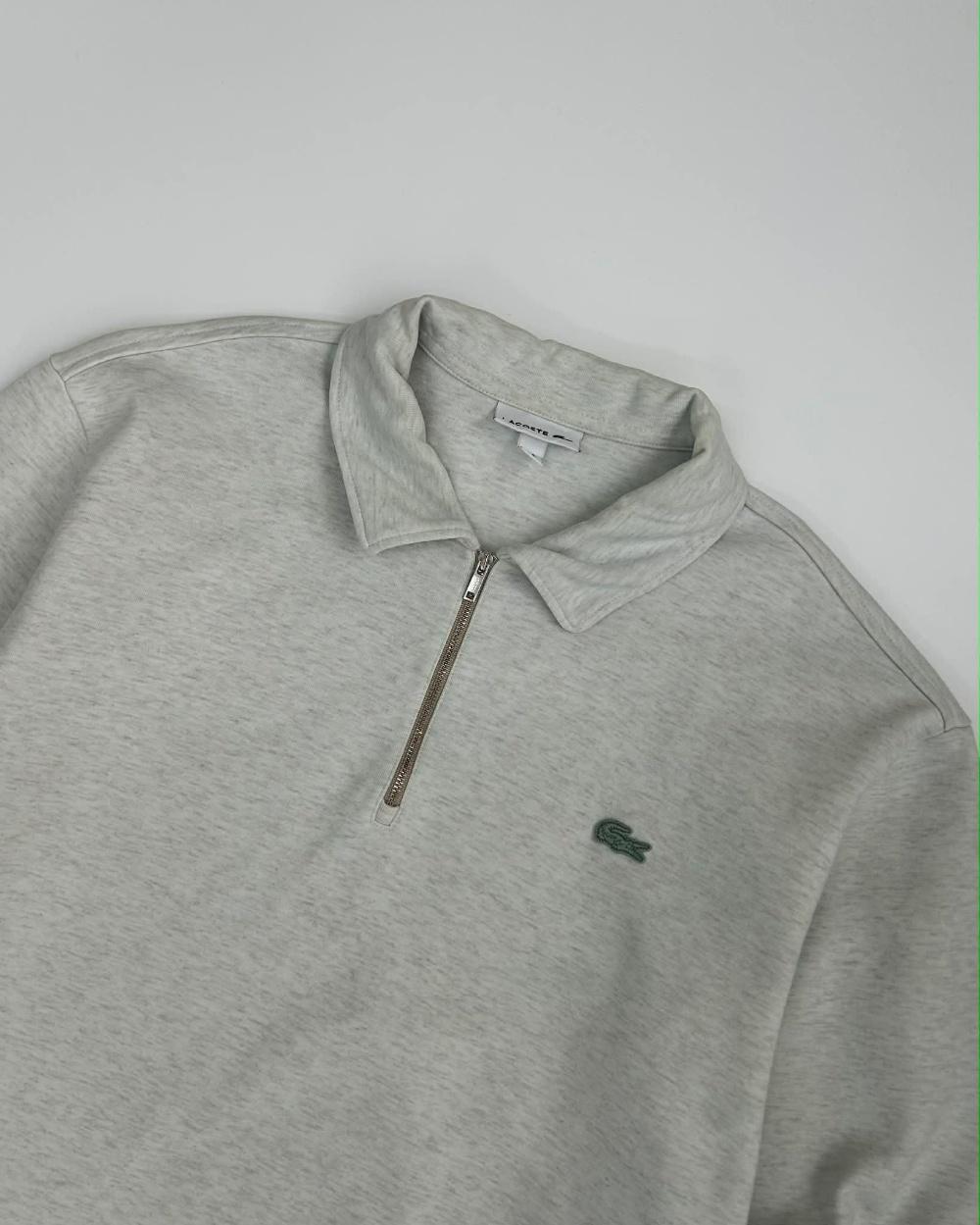 [5] Lacoste half zip collar sweatshirt light grey 3
