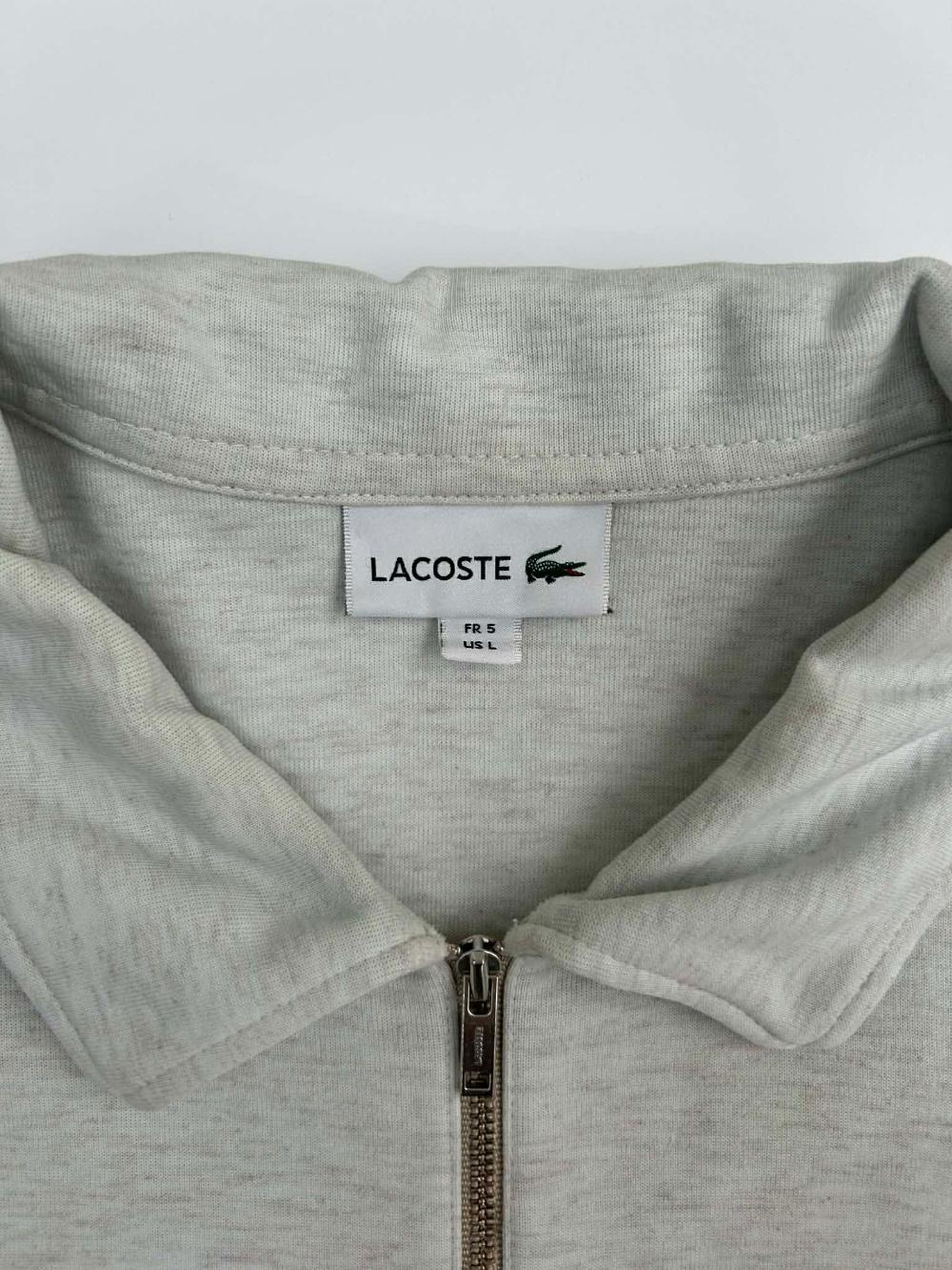 [5] Lacoste half zip collar sweatshirt light grey 4