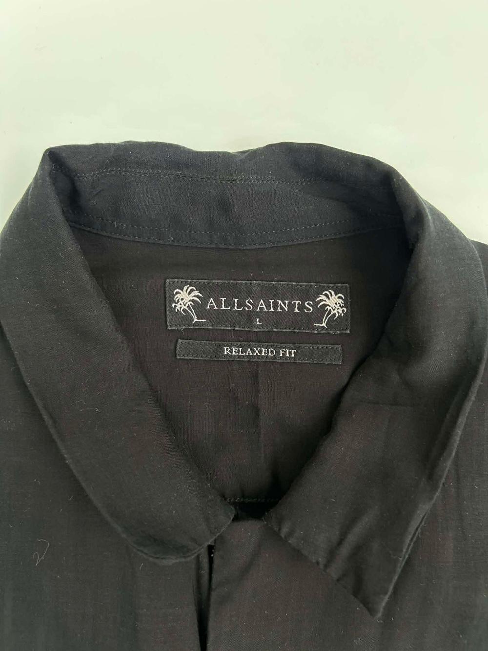 [L] AllSaints black graphic short sleeve shirt 6