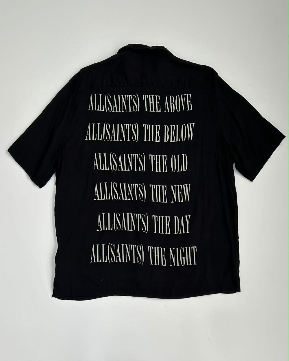 [L] AllSaints black graphic short sleeve shirt 4