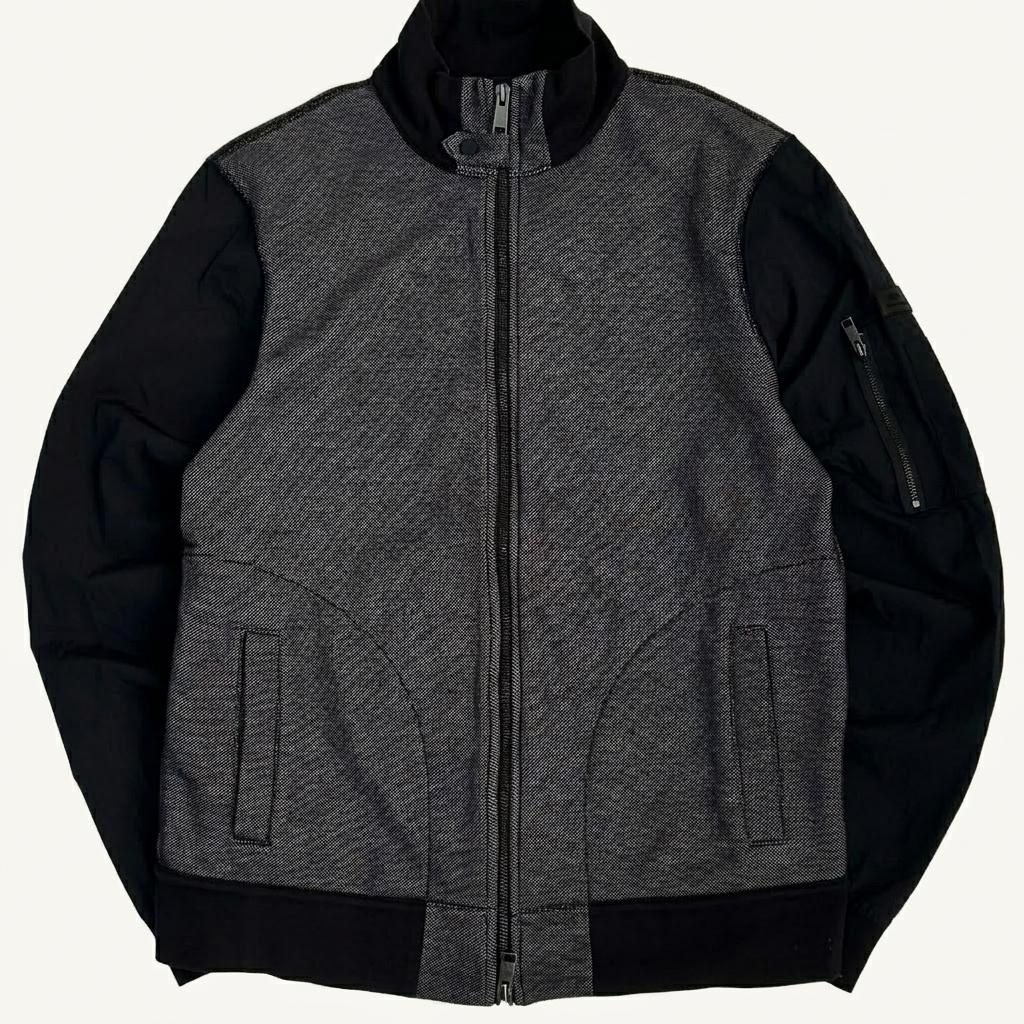 [L] Armani Exchange mixed fabric zip-up jacket 1