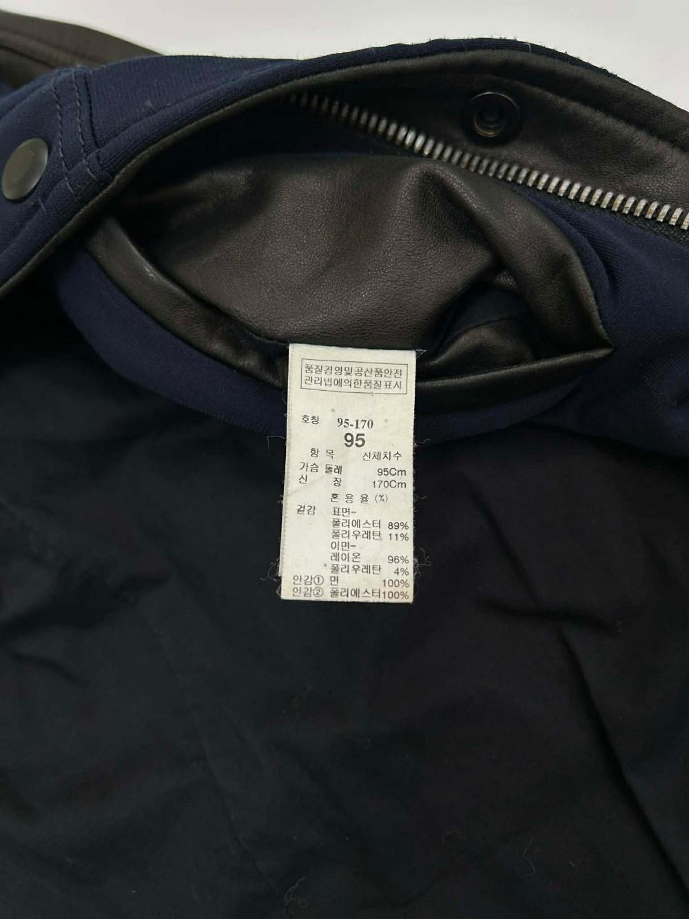 [95] Time homme leather sleeve stadium jacket 6