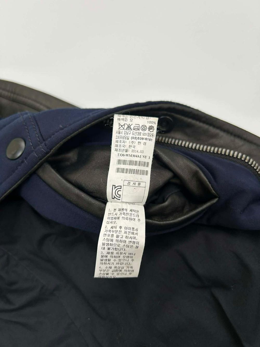 [95] Time homme leather sleeve stadium jacket 7