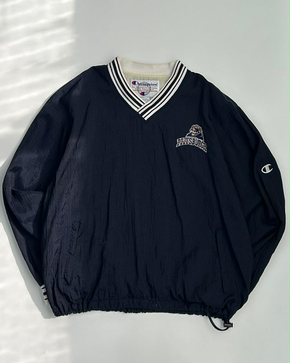 [L] Champion 90s Pittsburgh v-neck nylon pullover 3