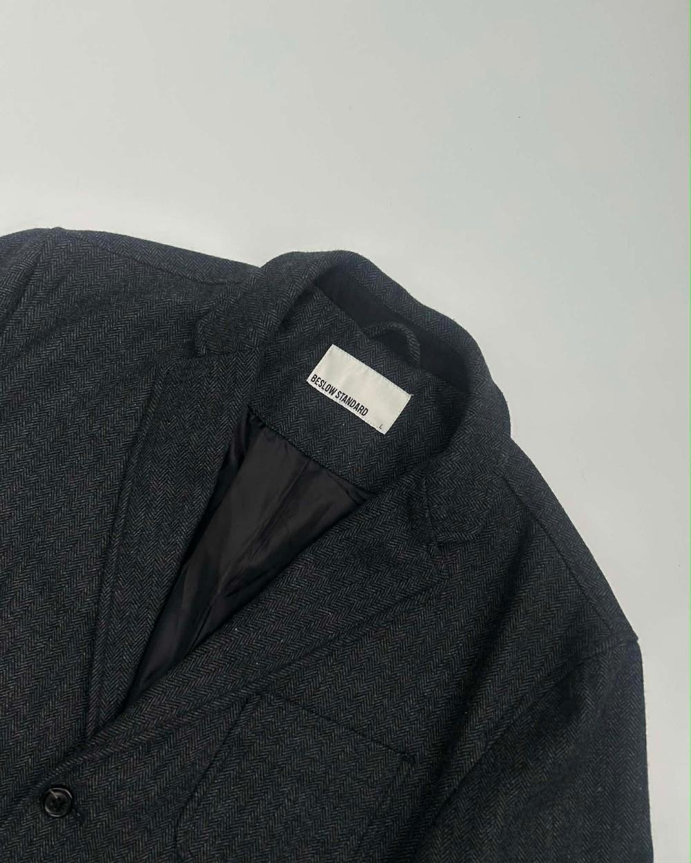 [L] Beslow Standard herringbone wool blazer 6