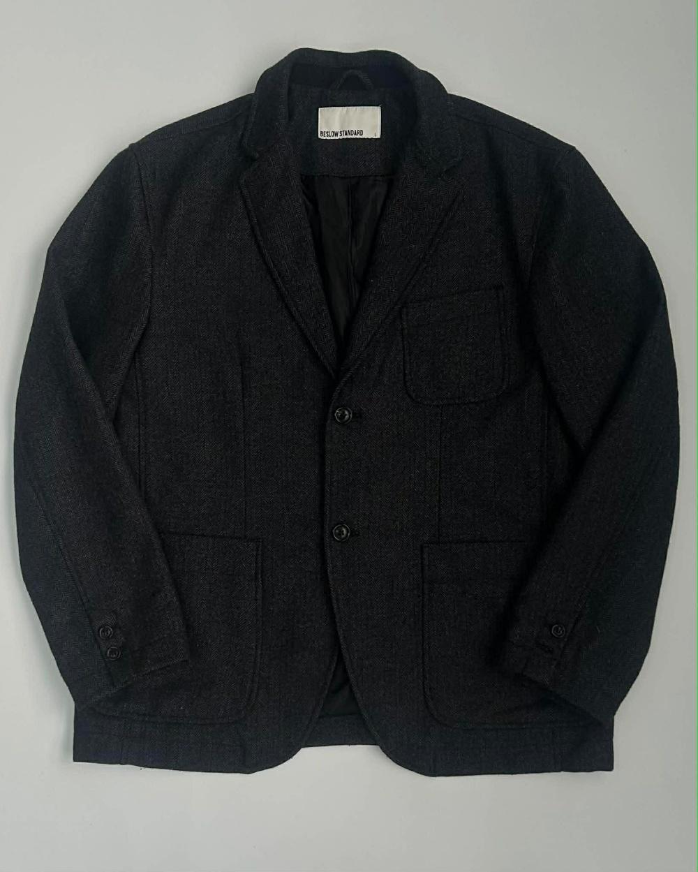 [L] Beslow Standard herringbone wool blazer 4