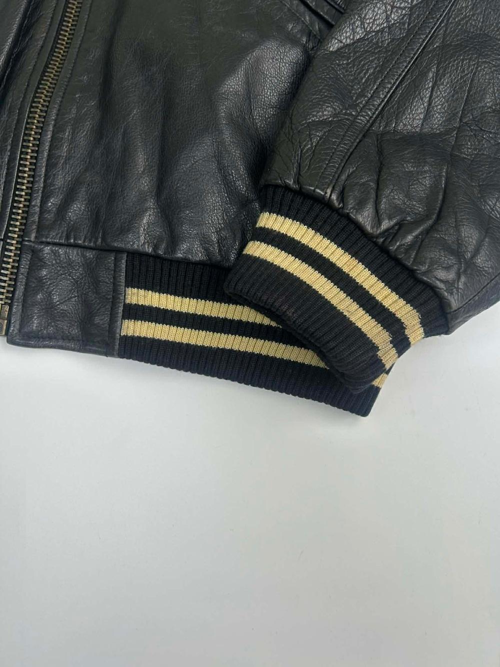 [Hants leather varsity jacket black] 8