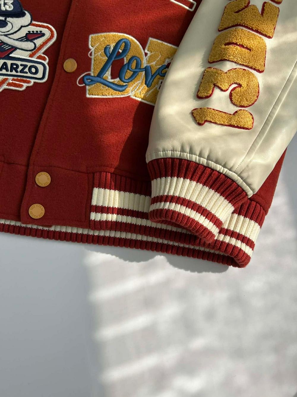 [M] 13De Marzo teddy patch varsity jacket 11