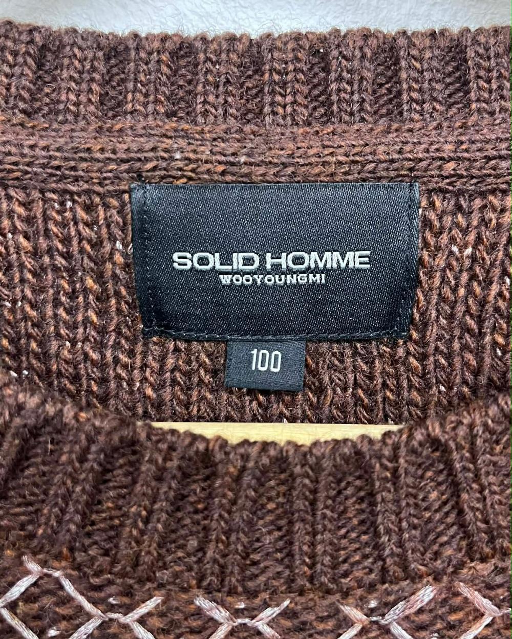 [100] Solid homme patterned wool knit 5