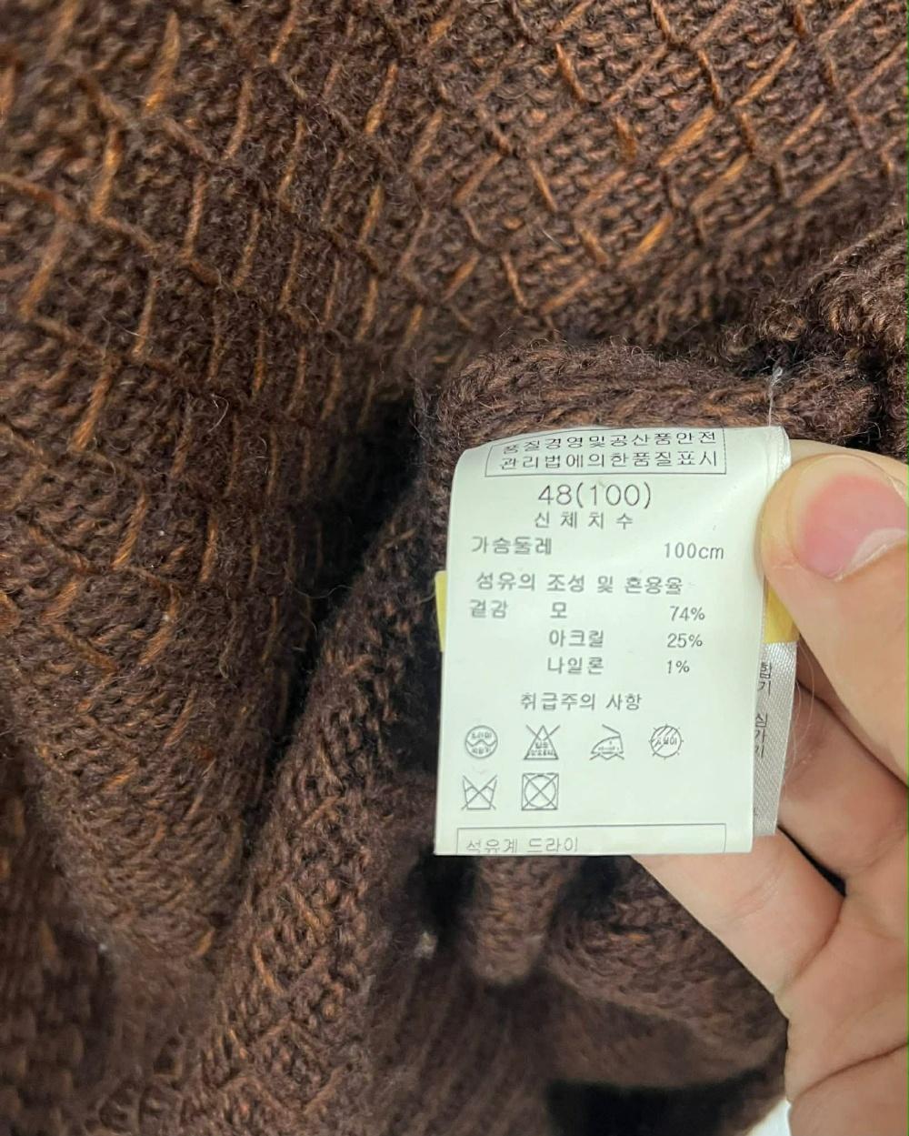 [100] Solid homme patterned wool knit 7