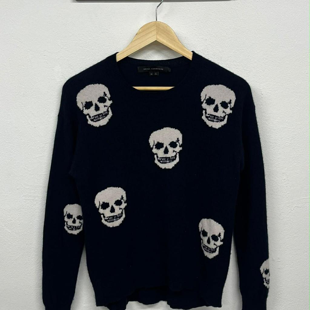[XS] Skull cashmere skull pattern cashmere knit 2