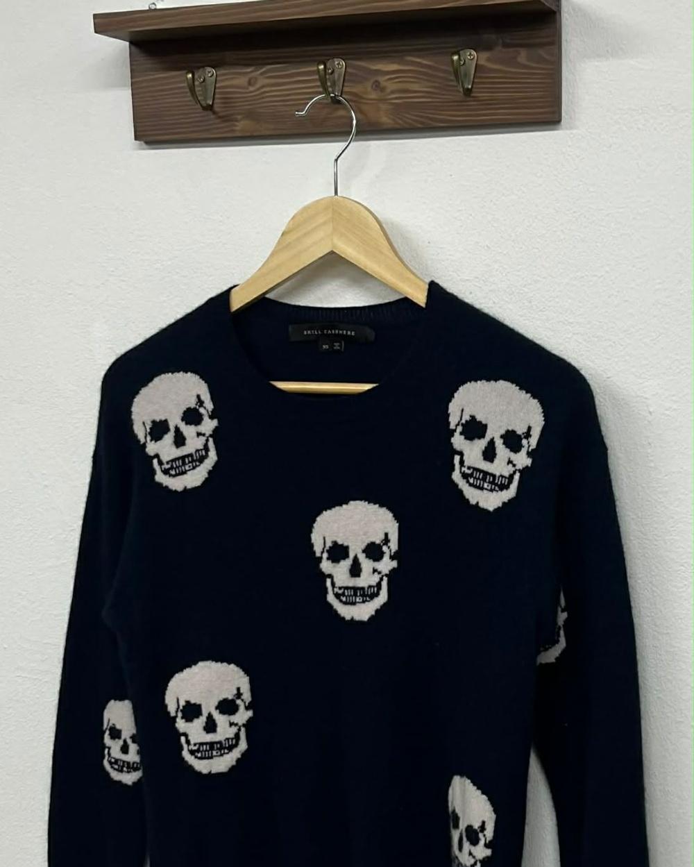 [XS] Skull cashmere skull pattern cashmere knit 6