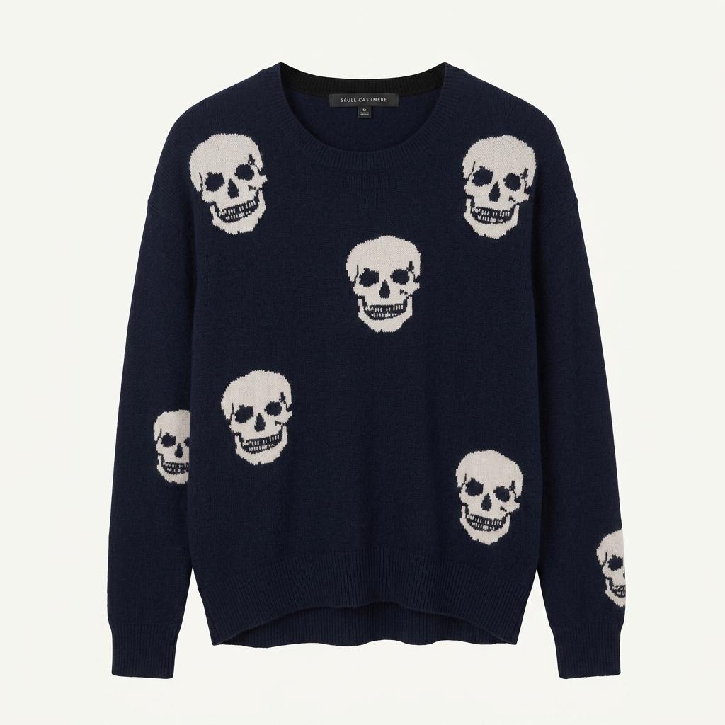 [XS] Skull cashmere skull pattern cashmere knit 1