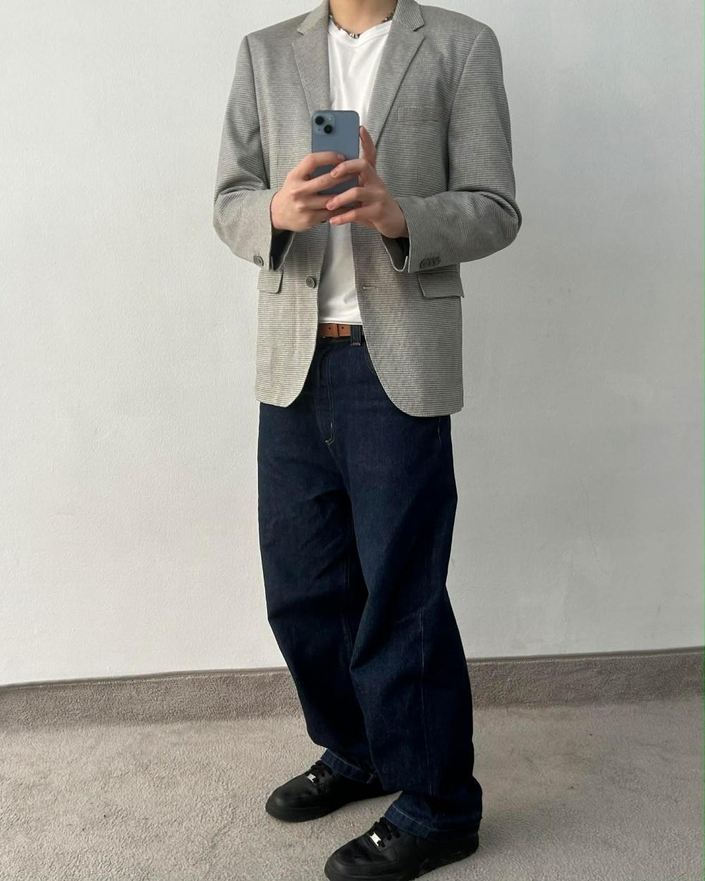 [40] BOSS Hugo Boss houndstooth single blazer 3