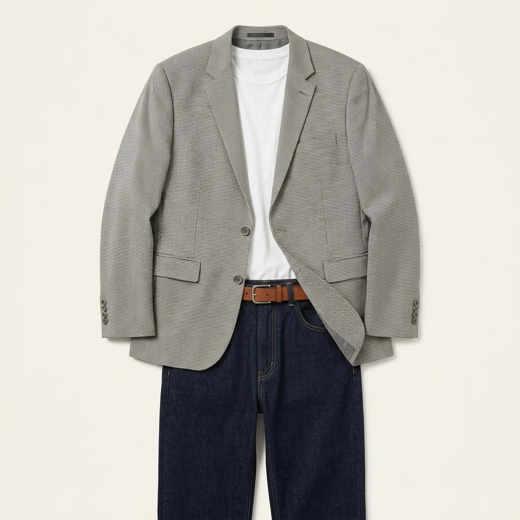 [40] BOSS Hugo Boss houndstooth single blazer 1