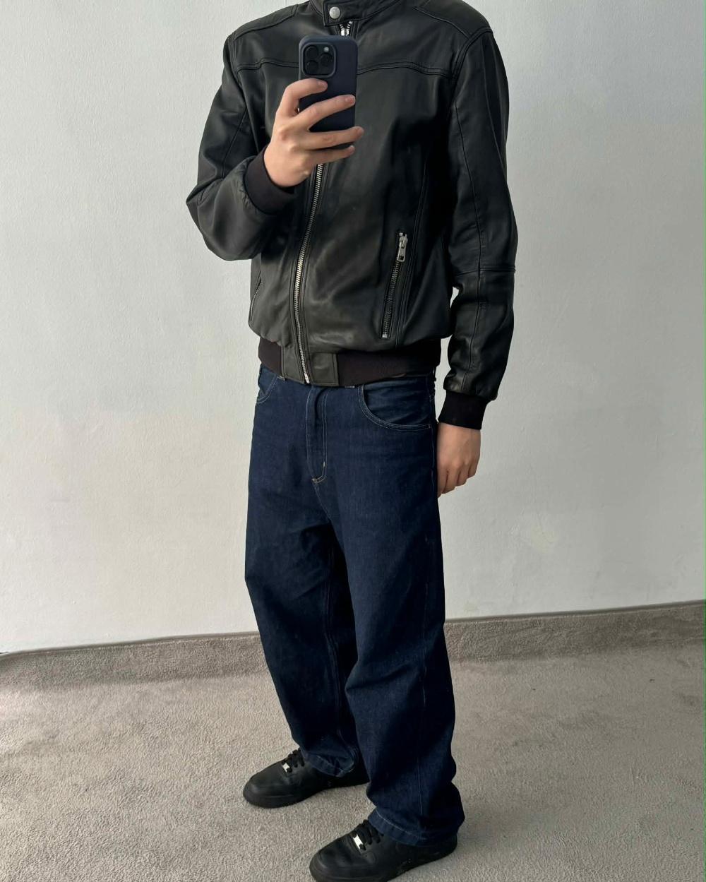 [L] Calvin Klein Jeans sheep nappa leather bomber 3