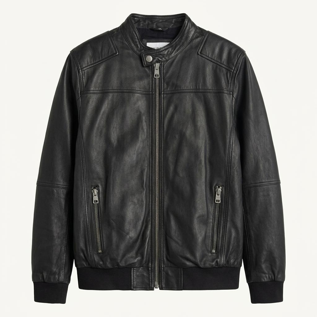 [L] Calvin Klein Jeans sheep nappa leather bomber 1