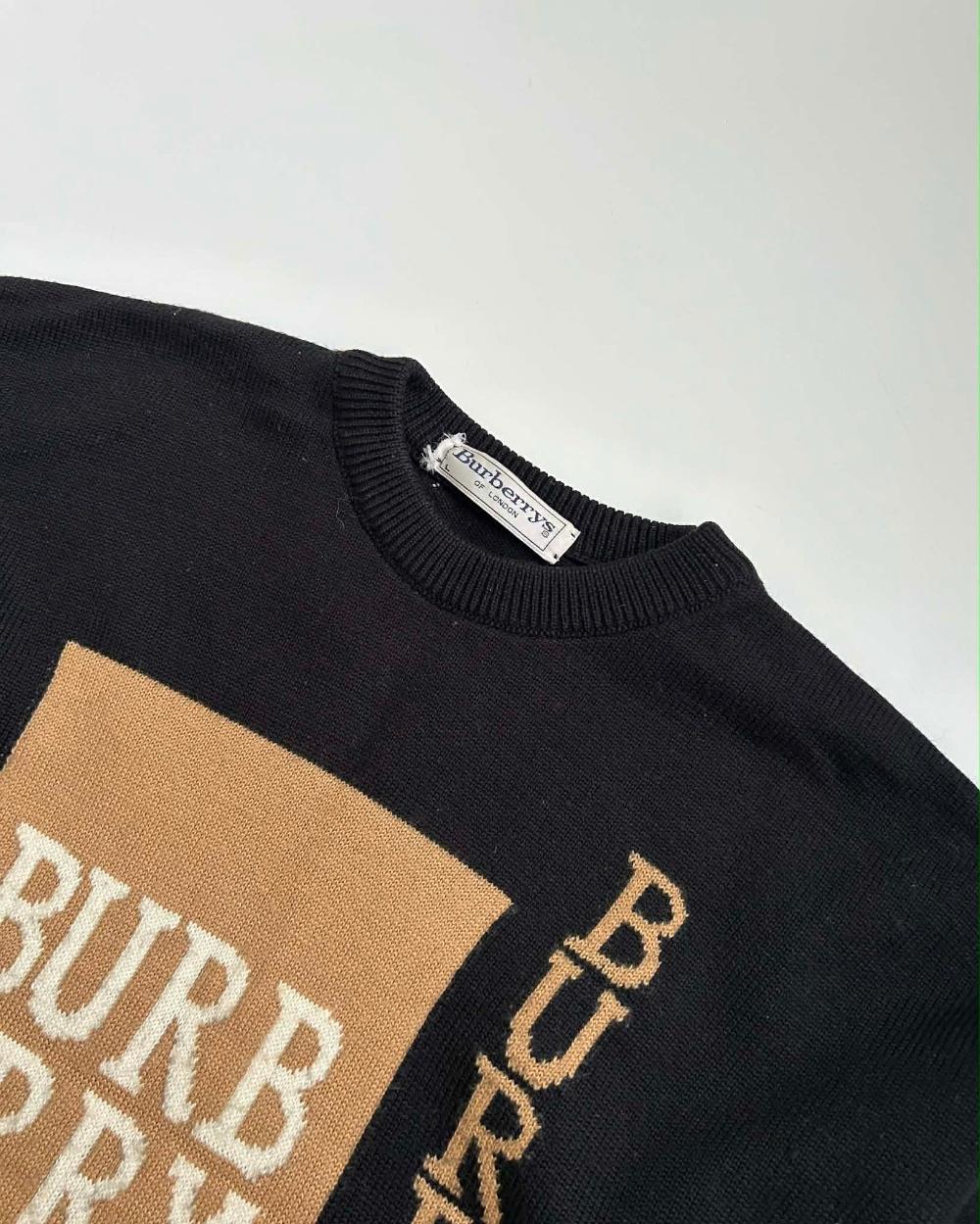 [L] Burberrys 1856 logo knit sweater (Made in 6