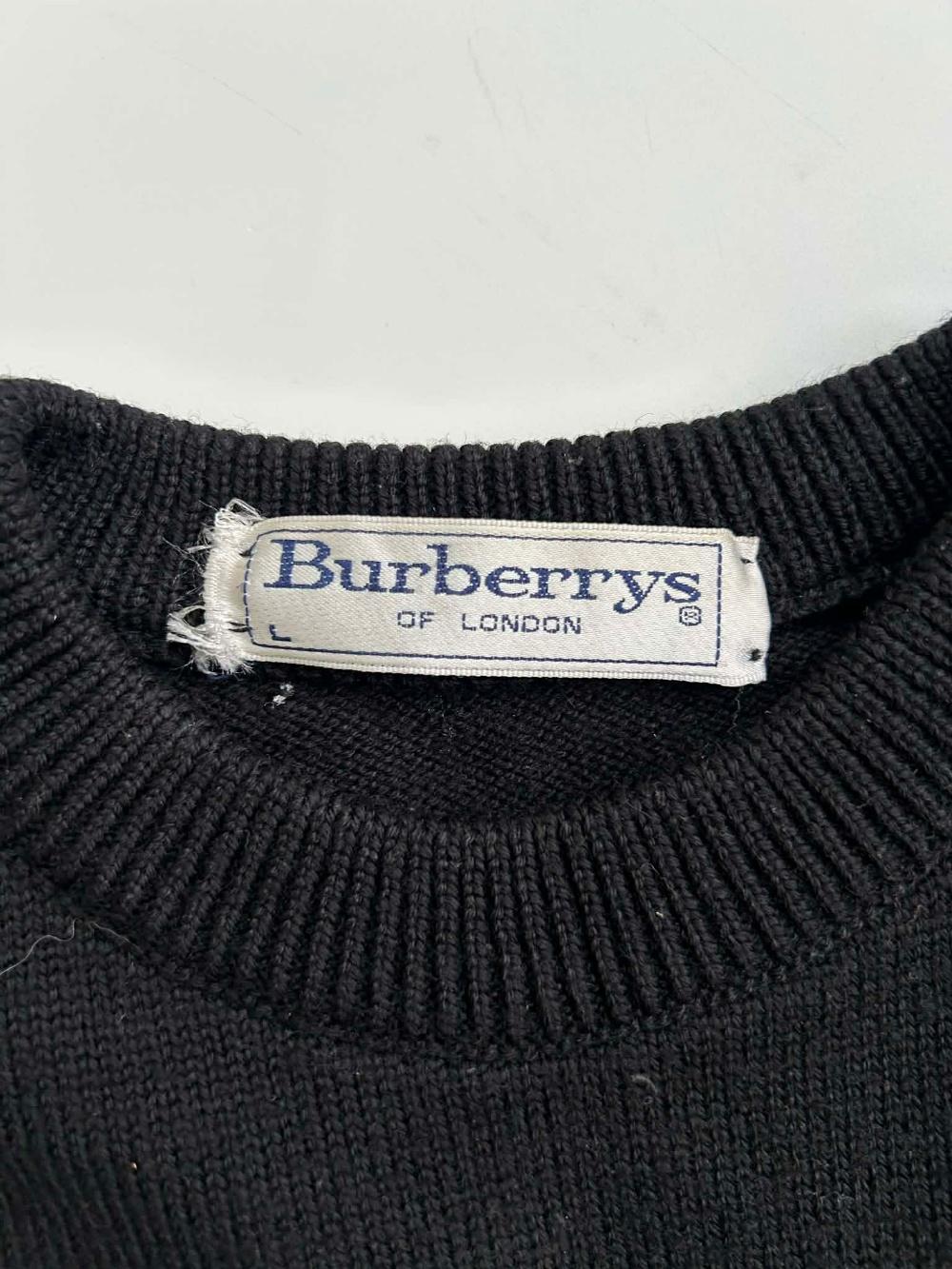 [L] Burberrys 1856 logo knit sweater (Made in 7